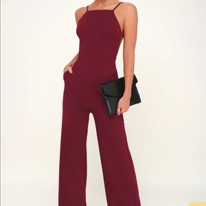 Something to Behold jumpsuit in Burgundy